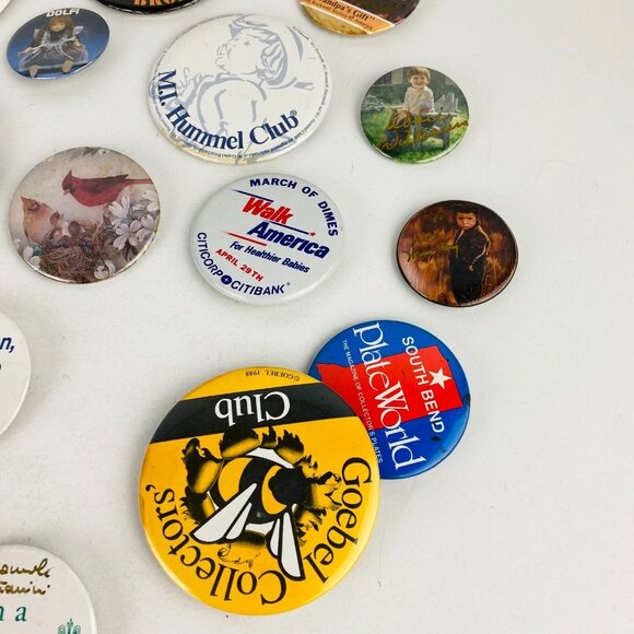 Collectible Artists Round Pins Pinbacks From Event Shows Some Signed Lot - Picture 10 of 16